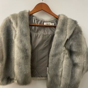 Eliza J Faux Mink Stole Medium